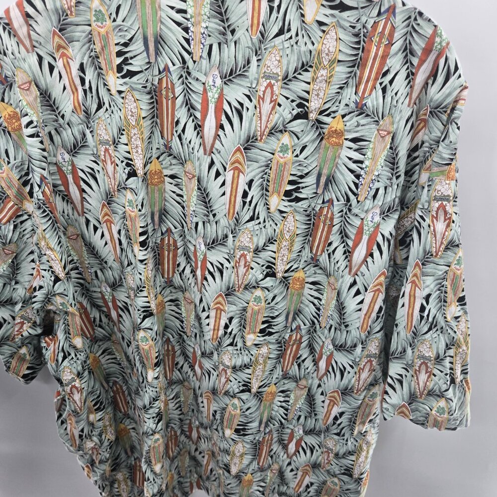 HWY 1 Hawaiian Tropical Surfboard Made In USA Button Down Size 4XLT - Picture 2 of 12
